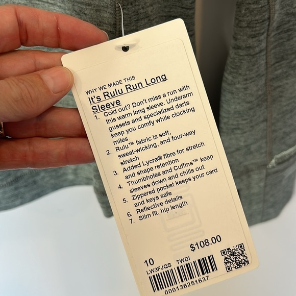 Lululemon Its Rulu Run Long Sleeve Shirt in Delicate Mint White Opal - Picture 4 of 6
